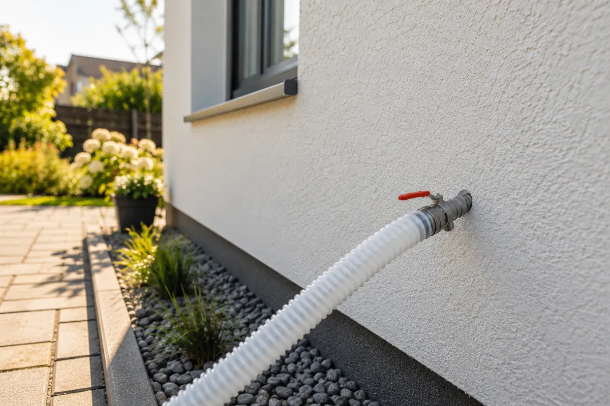 Einblasdämmung an einer verputzten Fassade – professionelle Ausführung durch ThermoKern